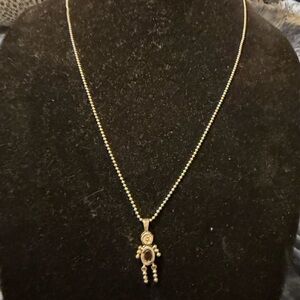 Vintage Sterling Silver Silhouette Style Gemstone Pendant Necklace – 925